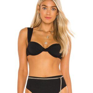 WeWoreWhat Claudia Bikini Top | Black | Preloved | Underwire & S-Hook Closure